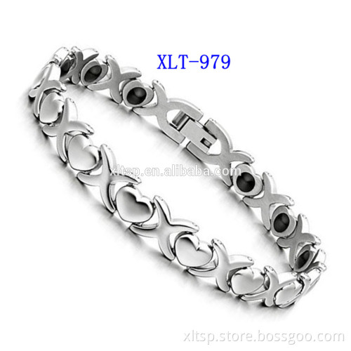 High polishing original color bio energy stainless steel bracelet for women